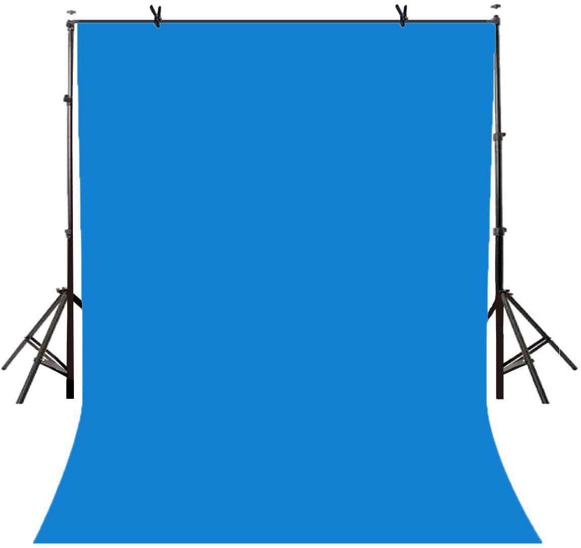 3X6M PVC Vinyl Studio Backdrop Blue with black backing