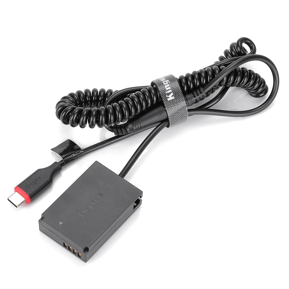 KingMa LP-E12 USB Type-C Dummy Battery Power Adapter DC Coupler for Canon
