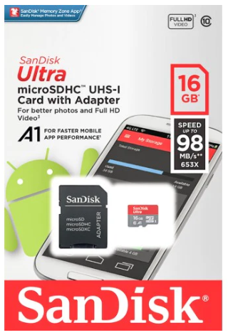 SanDisk Ultra microSD card with adapter 16GB – S A Camera Land