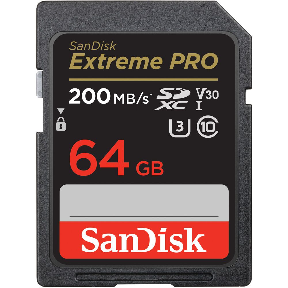 SanDisk Memory Card Extreme Pro SDHC/SDXC SD Card 64GB 200MB/s