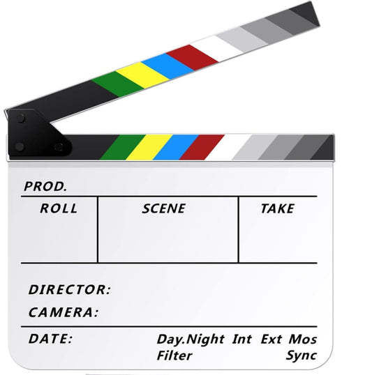 Elvid 9-Section Acrylic Production Slate with Color Clapper Sticks