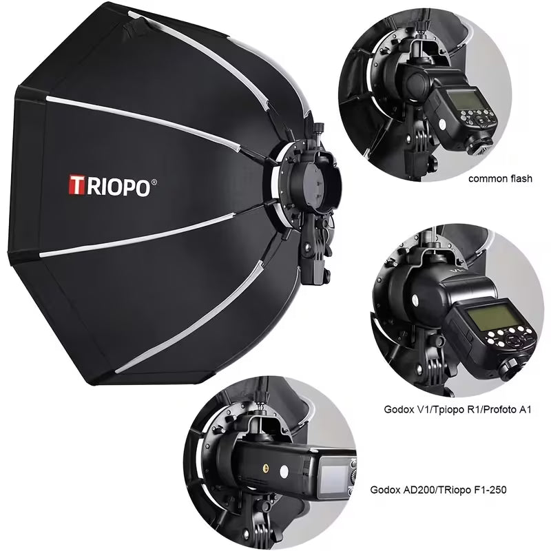 TRIOPO kX-90cm Speedlite Flash Octagon Parabolic Softbox Diffuser