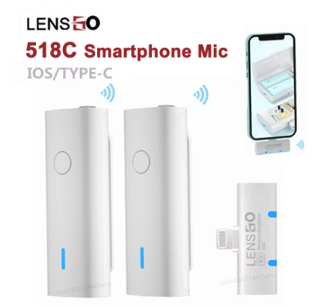 LENSGO 518C Wireless Lavalier Microphone for Video Recording