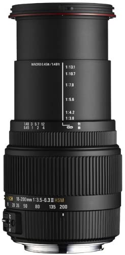 Used: Sigma 18-200mm F3.5-6.3 II DC OS HSM Lens for DSLR Camera