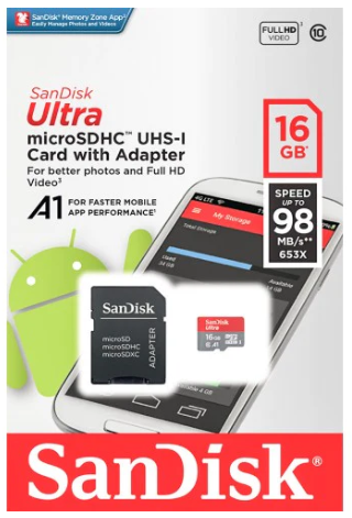 SanDisk Ultra microSD card with adapter 16GB