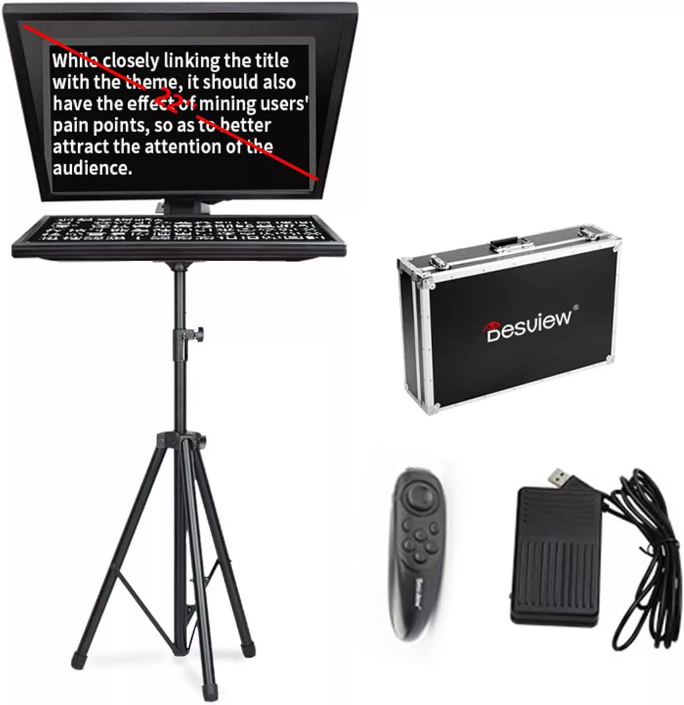 Desview T22 22" HD Teleprompter For Camera Video Recording Speech Interview Live