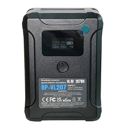 Type-C Mini V Mount Li-ion Battery 207W BP-VL207 PD65W Powerful Input and Output