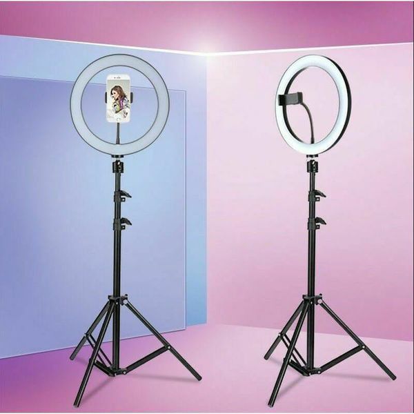 Multiple Mode LED Ring Light On Tripod - 14 Inch