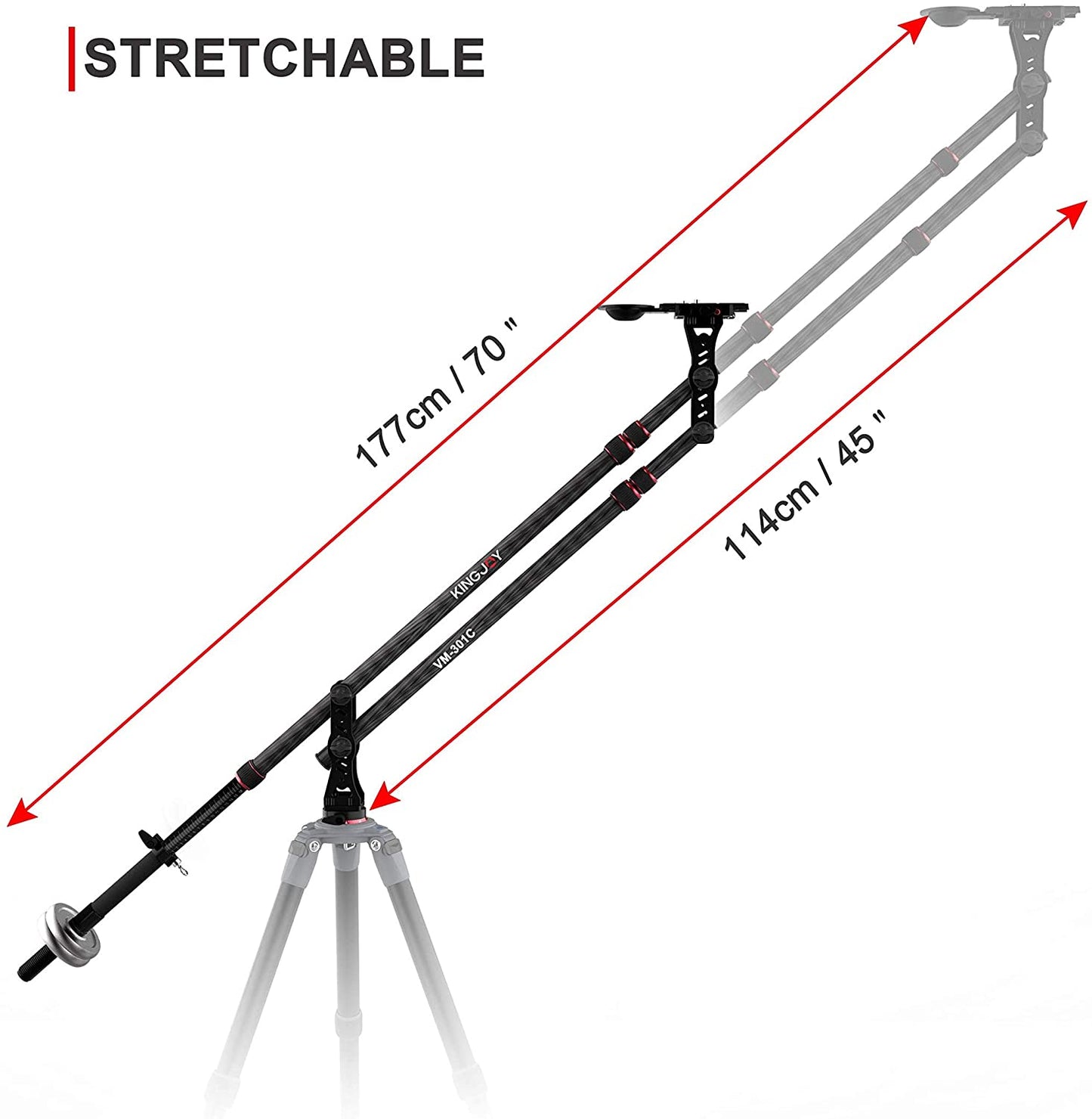 KINGJOY 70 inches Carbon Fiber Jib Arm