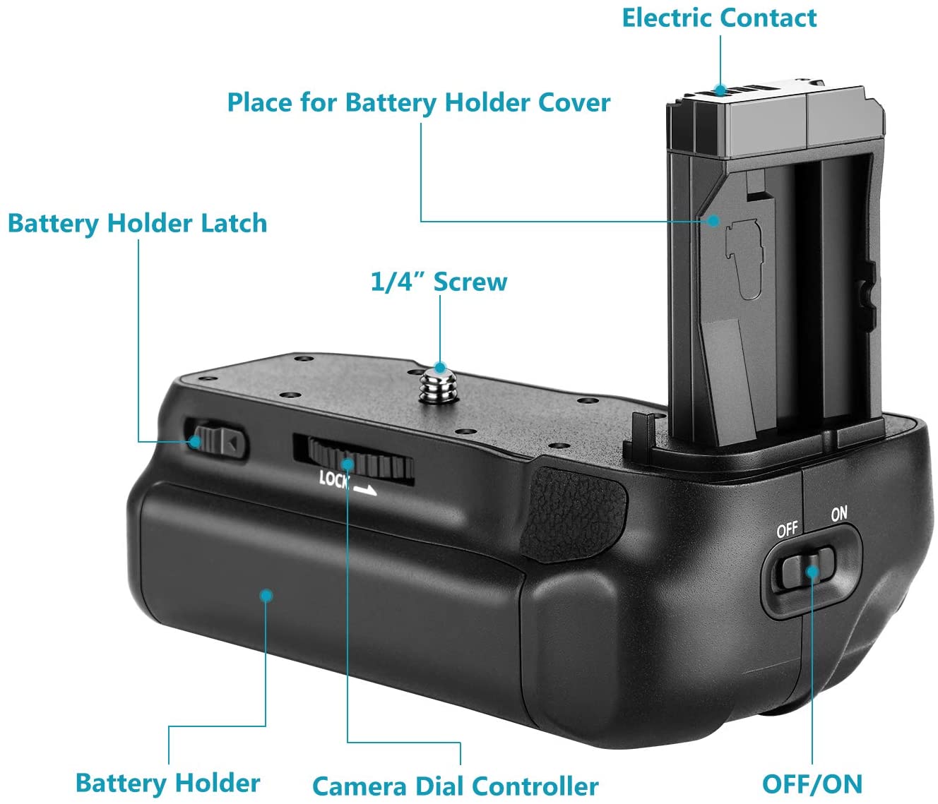 Battery Grip for Canon EOS 800D/Rebel T7i/77D/Kiss X9i/9000D Camera (BG-E17)