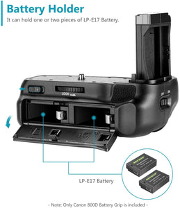 Battery Grip for Canon EOS 800D/Rebel T7i/77D/Kiss X9i/9000D Camera (BG-E17)