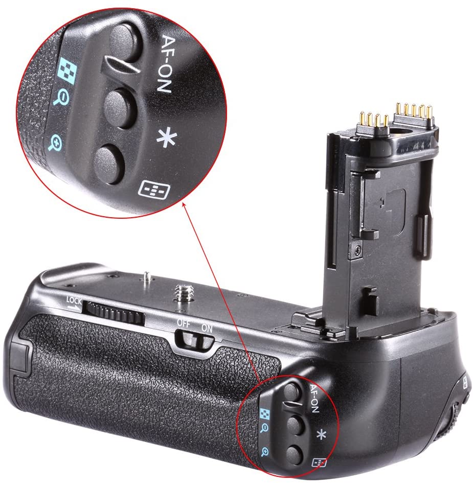 Battery Grip for Canon EOS 70D, 80D and 90D DSLR Camera (BG-E14)