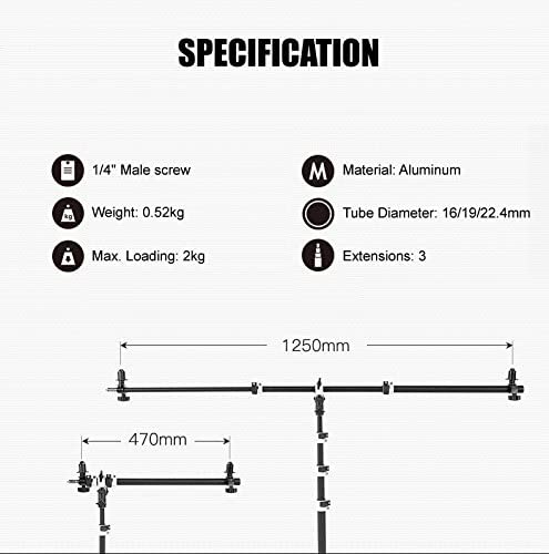 Fotoconic Multi Functional Reflector Holder, Boom Arm, Background Crossbar