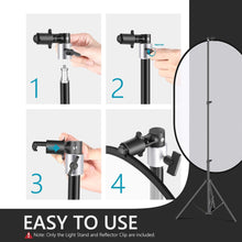 Load image into Gallery viewer, Background &amp; Reflector Clip and 6ft/190cm Light Stand

