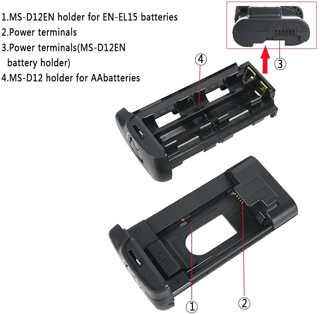 Battery Grip for Nikon D850 Digital SLR Camera as EN-EL15 EN-EL18A (MB-D18)