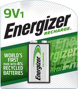 Energizer Rechargeable 9V Battery, NiMH, 175 mAh
