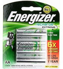 Energizer Recharge Extreme battery pack (4 NIMH AA Batteries 2300mAh)