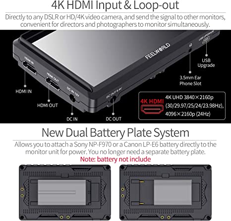 Neewer FW568 5.5-Inch Camera Field Monitor Full HD 1920x1080 IPS With 4K HDMI DC Input Output
