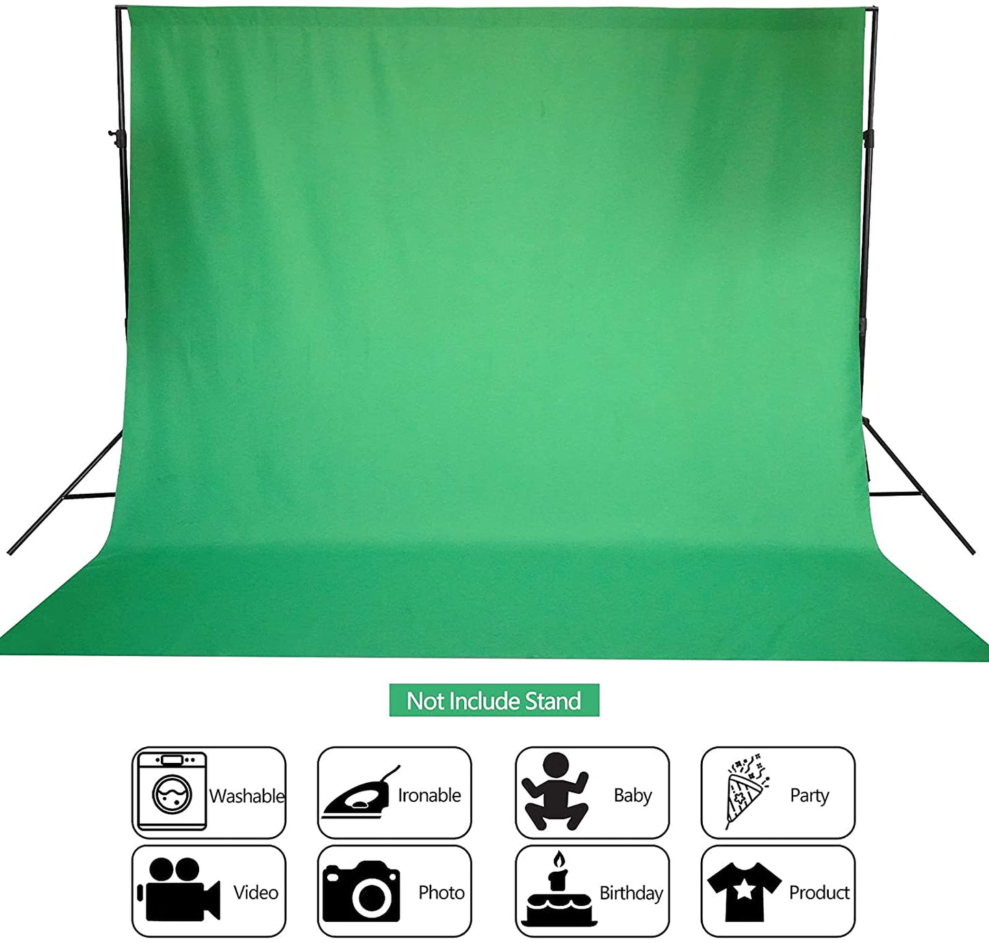 Green Backdrop 3x6M with Stands