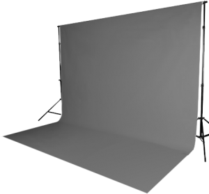 Muslin Grey Backdrop Material 3X6M with stands