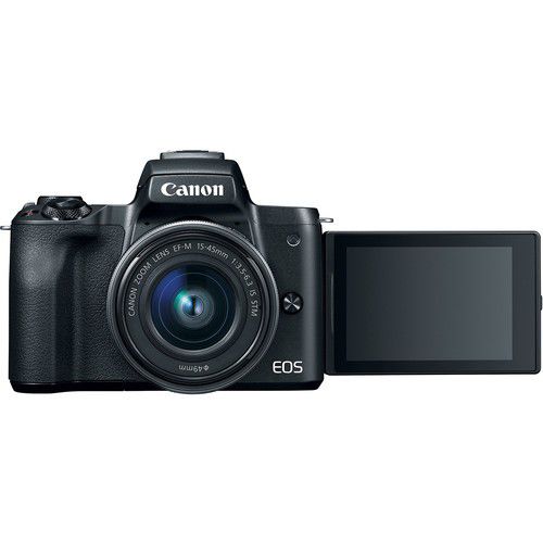 Canon EOS M50 24.1MP Mirrorless Camera with 15-45mm IS STM Lens - Black