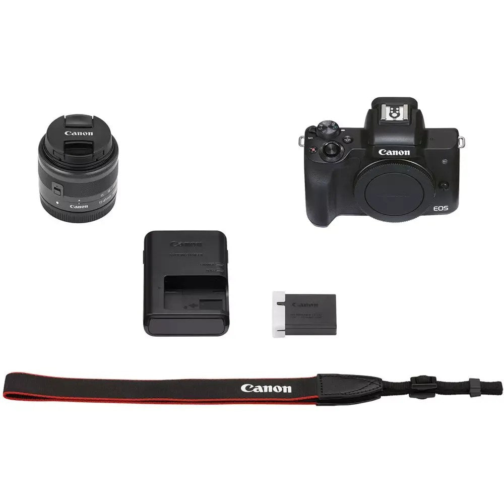 Canon EOS M50 Mark II + 15-45mm – Mirrorless Camera Kit