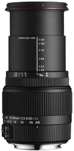 Used: Sigma 18-200mm F3.5-6.3 II DC OS HSM Lens for DSLR Camera for Canon