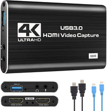 Load image into Gallery viewer, 4K HDMI USB 3.0 Video Capture Adapter 1080P 60fps/Live streaming Card
