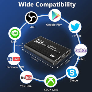4K HDMI USB 3.0 Video Capture Adapter 1080P 60fps/Live streaming Card