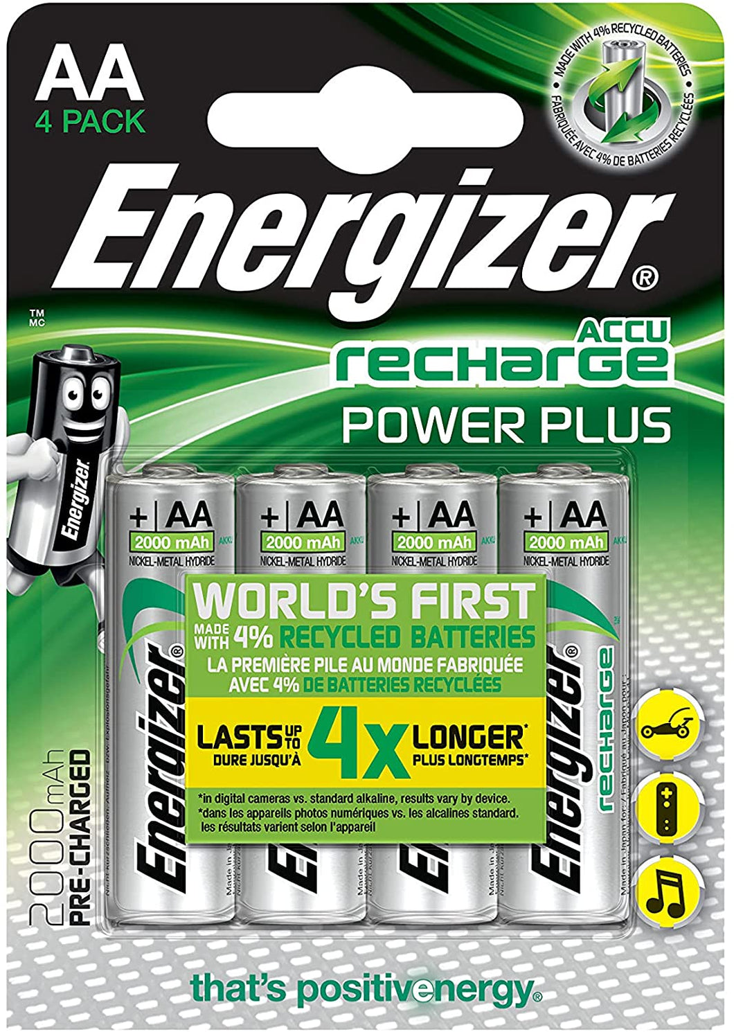 Energizer Rechargeable NiMH Battery AA 1.2 V Power+ 2000 mAh