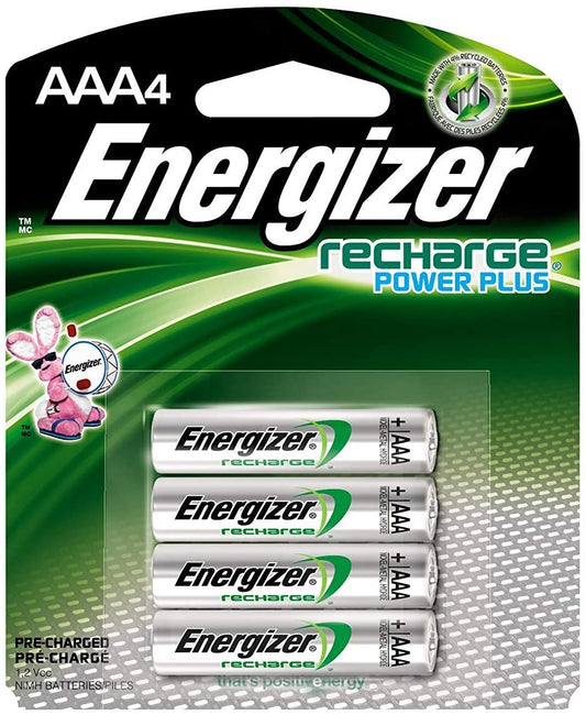 Energizer Recharge Power Plus Rechargeable AAA Batteries, 4 Pack