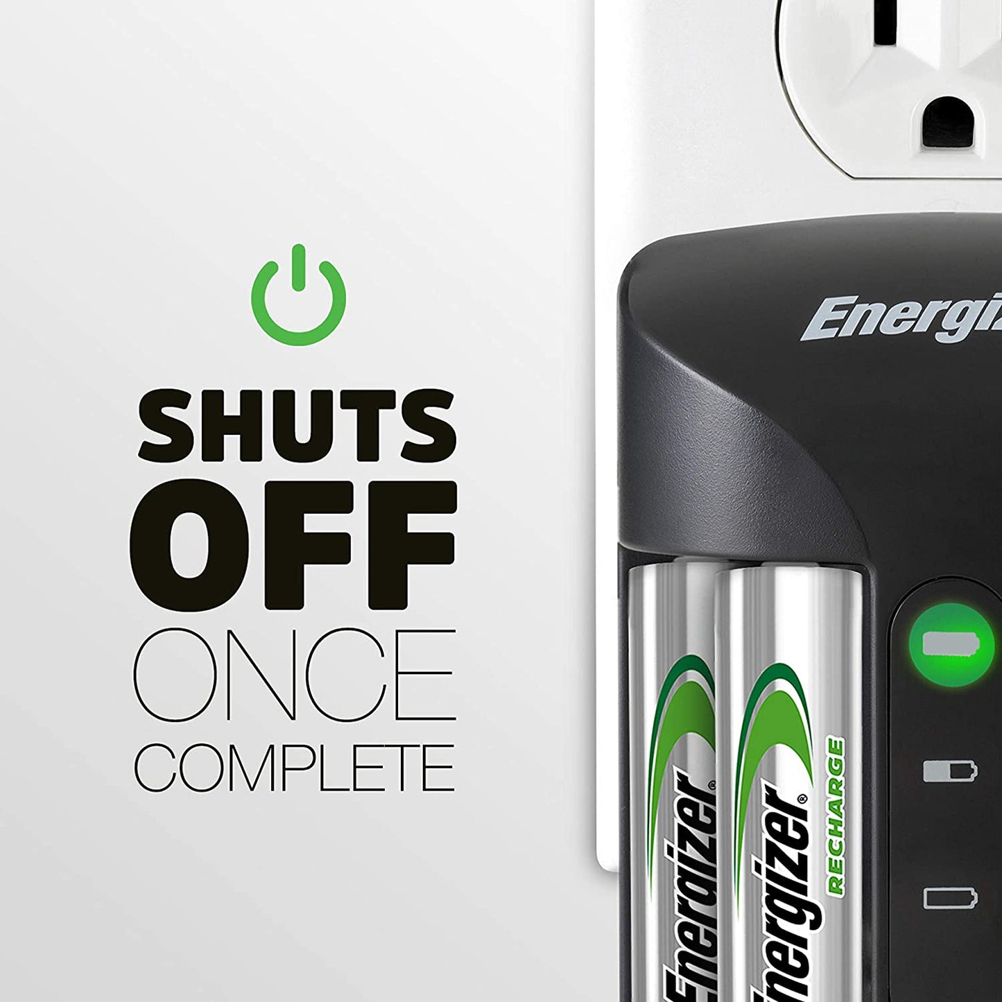 Energizer Rechargeable AA Battery Charger with 4 AA NiMH Rechargeable Batteries,