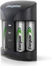 Load image into Gallery viewer, Energizer Rechargeable AA Battery Charger with 4 AA NiMH Rechargeable Batteries,

