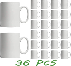 11oz White Ceramic Sublimation Coffee Mug Blank White , Case of 36