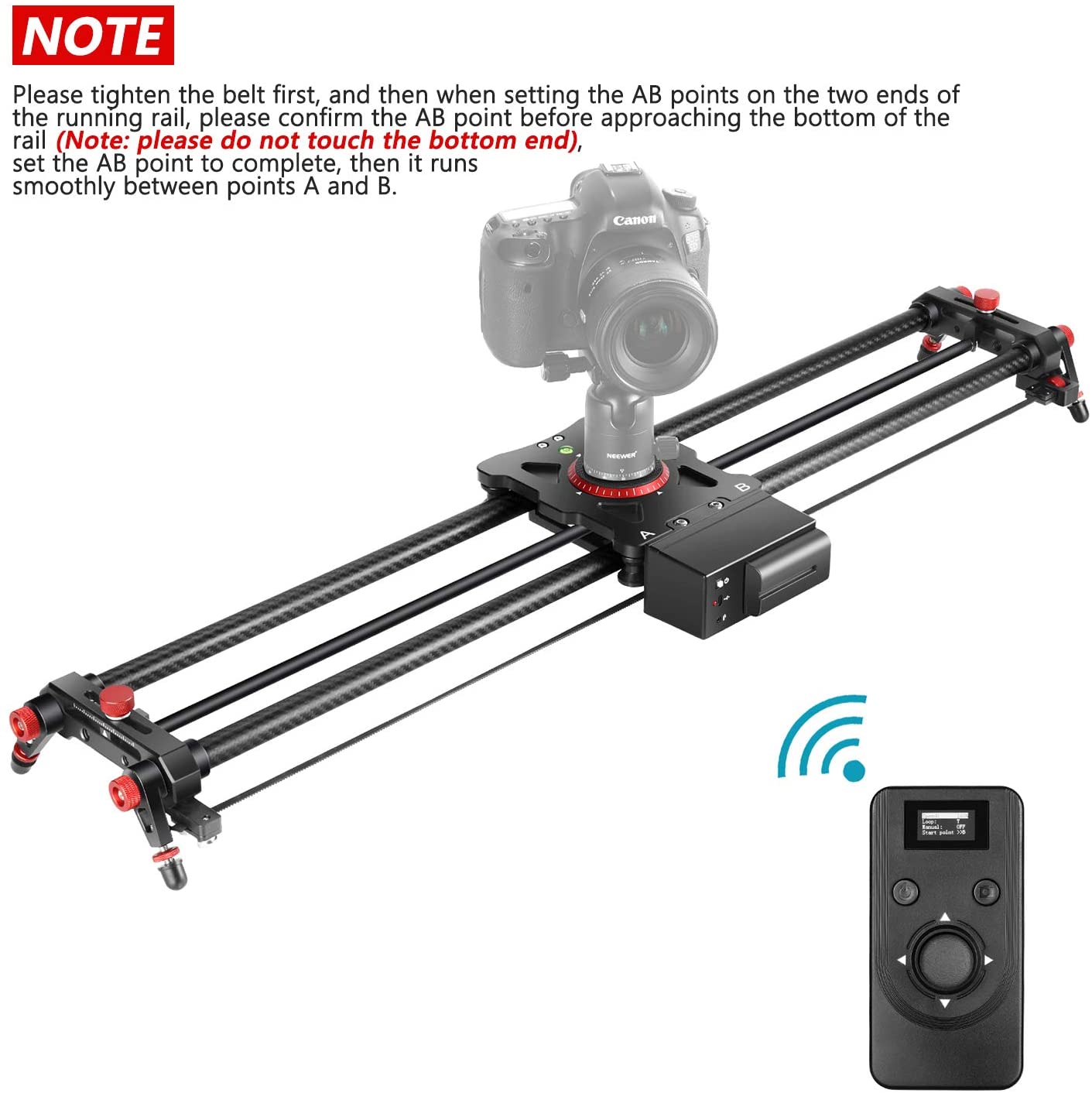 100CM Motorized Camera Slider with Remote control