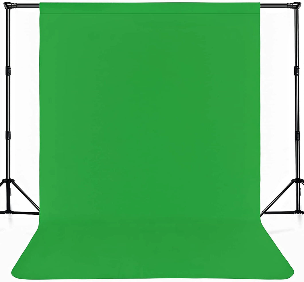 Quality Non Woven Muslin Background Backdrop - Chromakey Green (3 x 6m) with stands