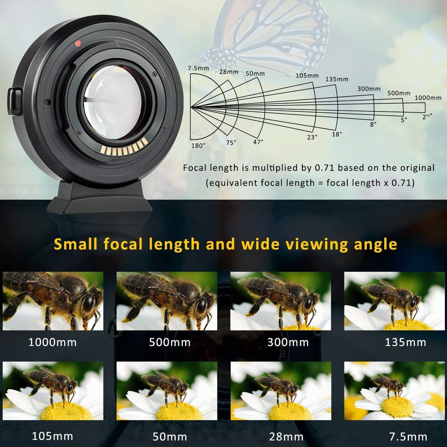 VILTROX Lens Mount Adapter EF-EOS M2, M3, M5, M6 ,M10, M50 & M100