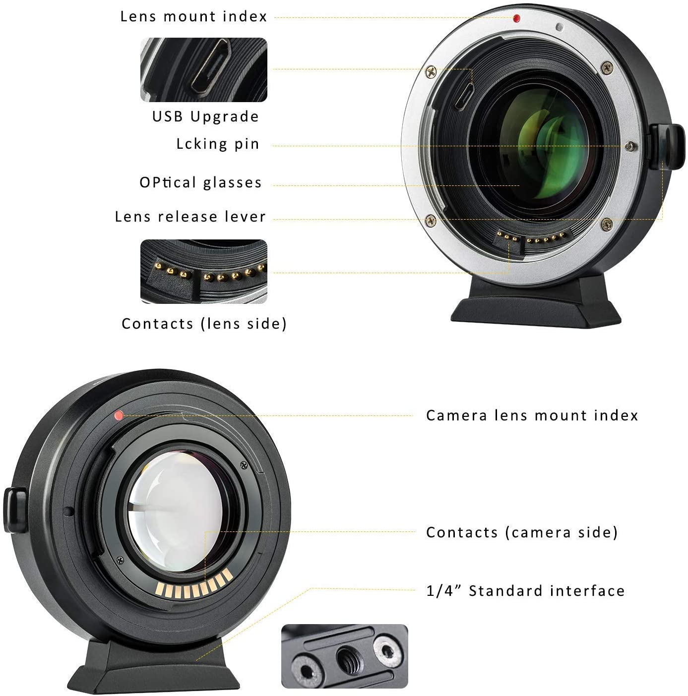 VILTROX Lens Mount Adapter EF-EOS M2, M3, M5, M6 ,M10, M50 & M100