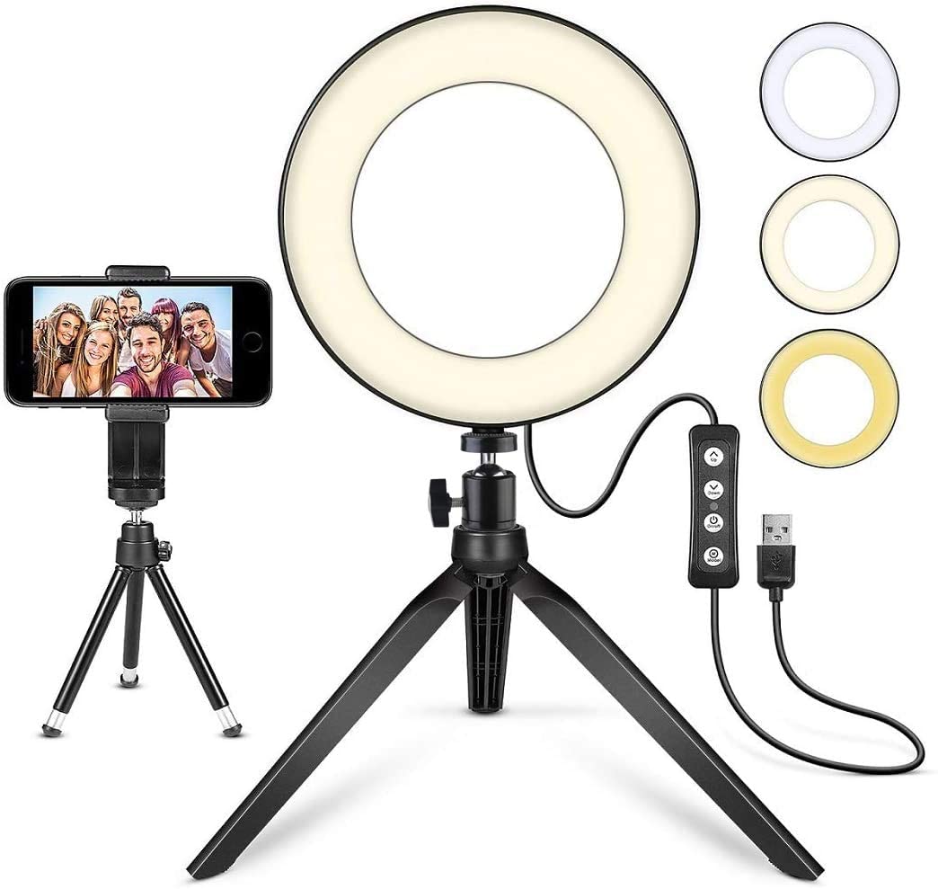 6 Inch LED Ring Light with Tripod Stand